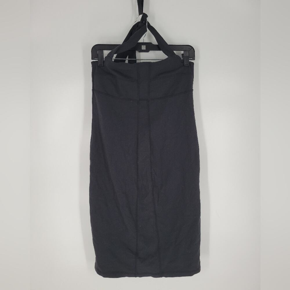 Athleta Black Fitted Halter Mini Dress M